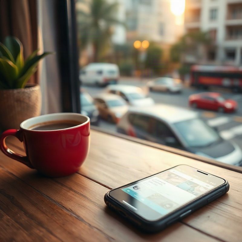 Aplicativo de notícias esportivas em uma mesa de trabalho
